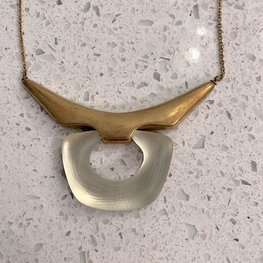 Alexis Bittar Lucite and gold adjustable necklace